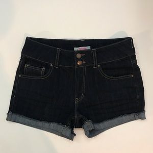 Refuge Dark Wash Denim Mid Rise Shorts